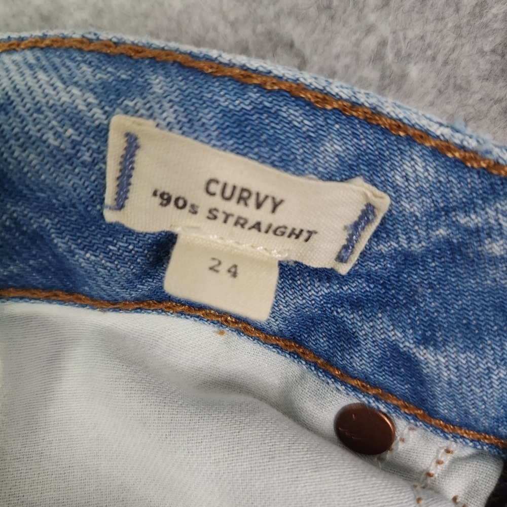 Madewell Curvy '90s Straight Jean Jeans Mercer Wash NM283 Blue Light Sz 24 - Picture 5 of 9